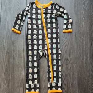Kozi & Co Halloween Ghost Emoji Coverall w/Zipper, 18-24 months